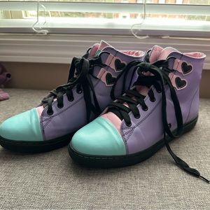 Strangecvlt Pastel Heart Chelsea Sneakers GUC